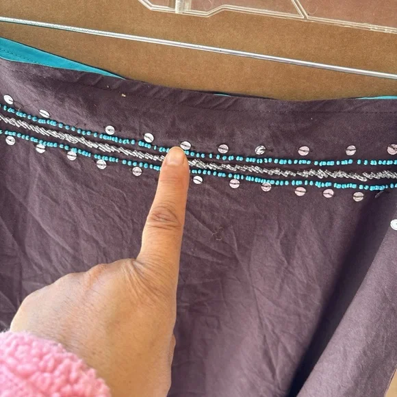 DIMRI Sequined boho gypsy skirt size medium brawn - Picture 7 of 15